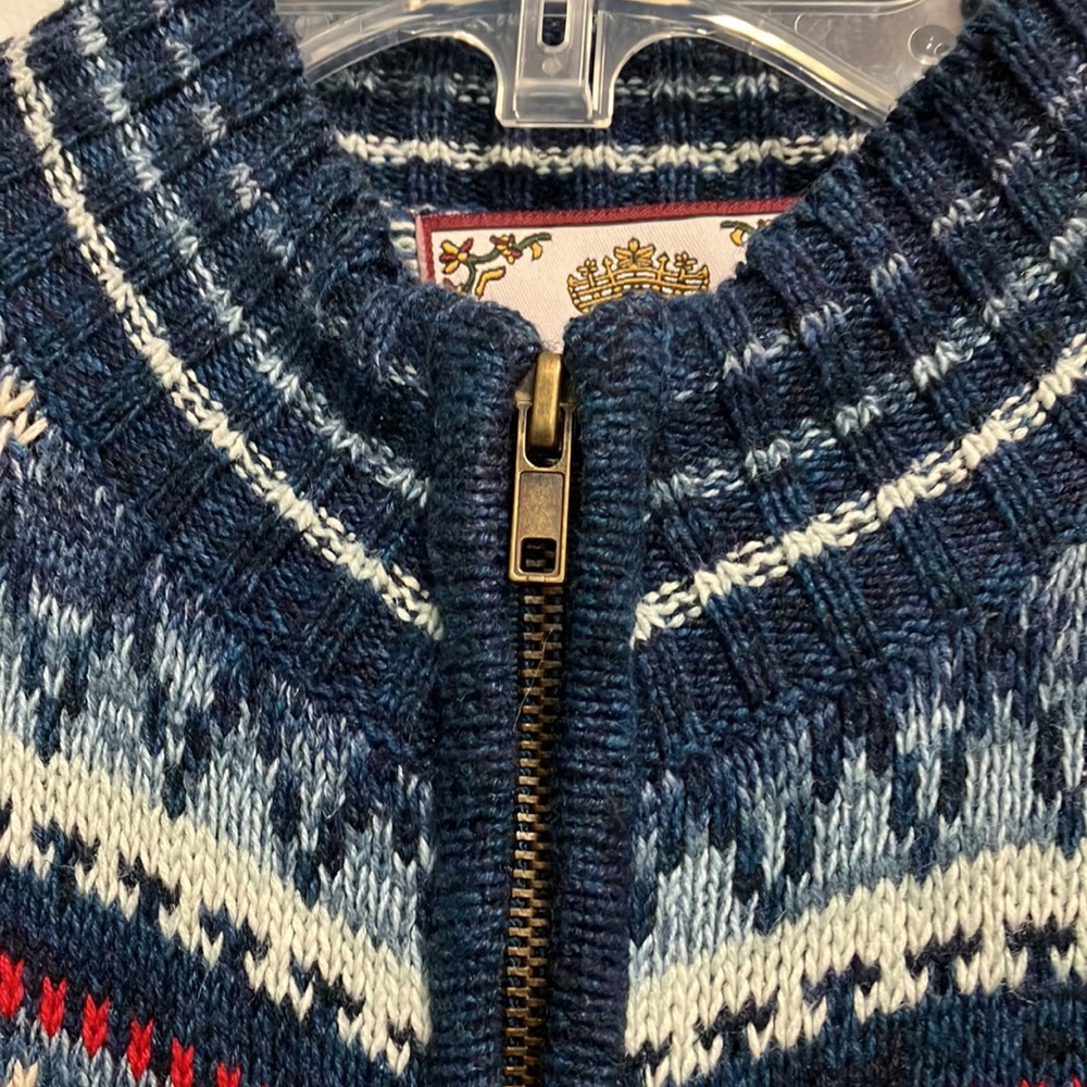 Tiara International Sweater Full Zip Up Fair Isle Colorful Size Large - Picture 5 of 9
